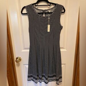 Max Studio Black and White Dotted Mini Dress